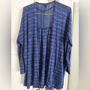 Torrid Striped Blue Open Cardigan